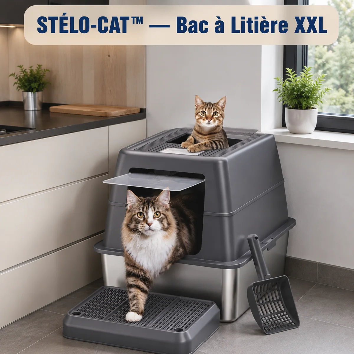 STÉLO-CAT XXXL Stainless Steel Litter Box