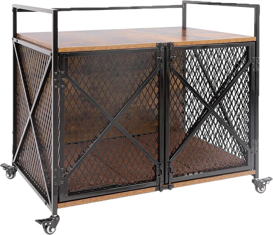 Dog Crate Furniture on Wheels (Medium, PET52)